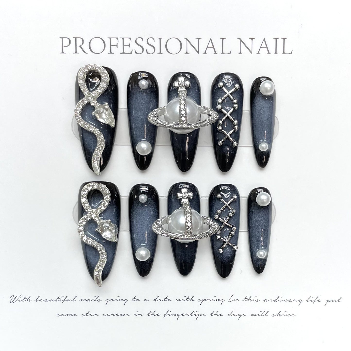 Handmade Serpent's Serenade Press-On Nails