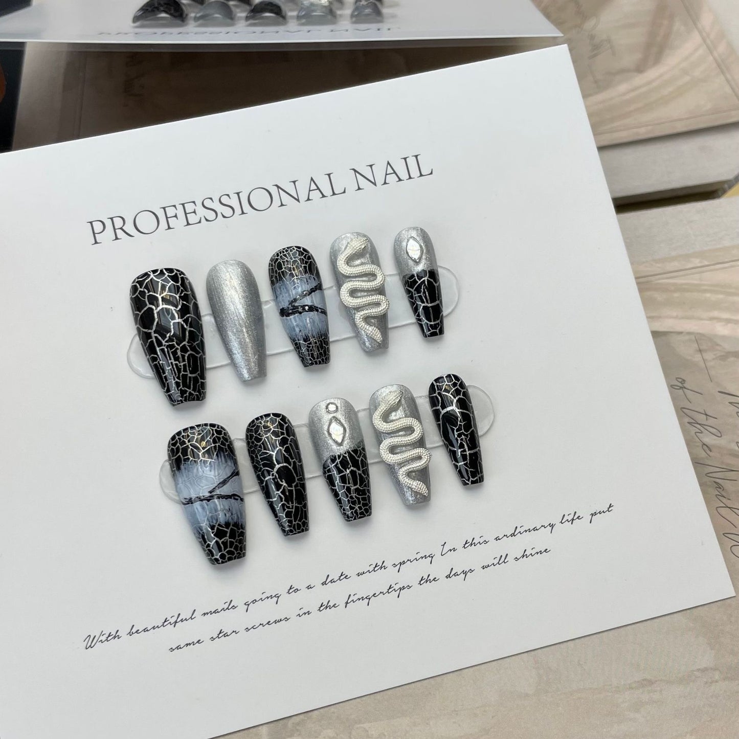 Handmade Serpent's Serenade Press-On Nails