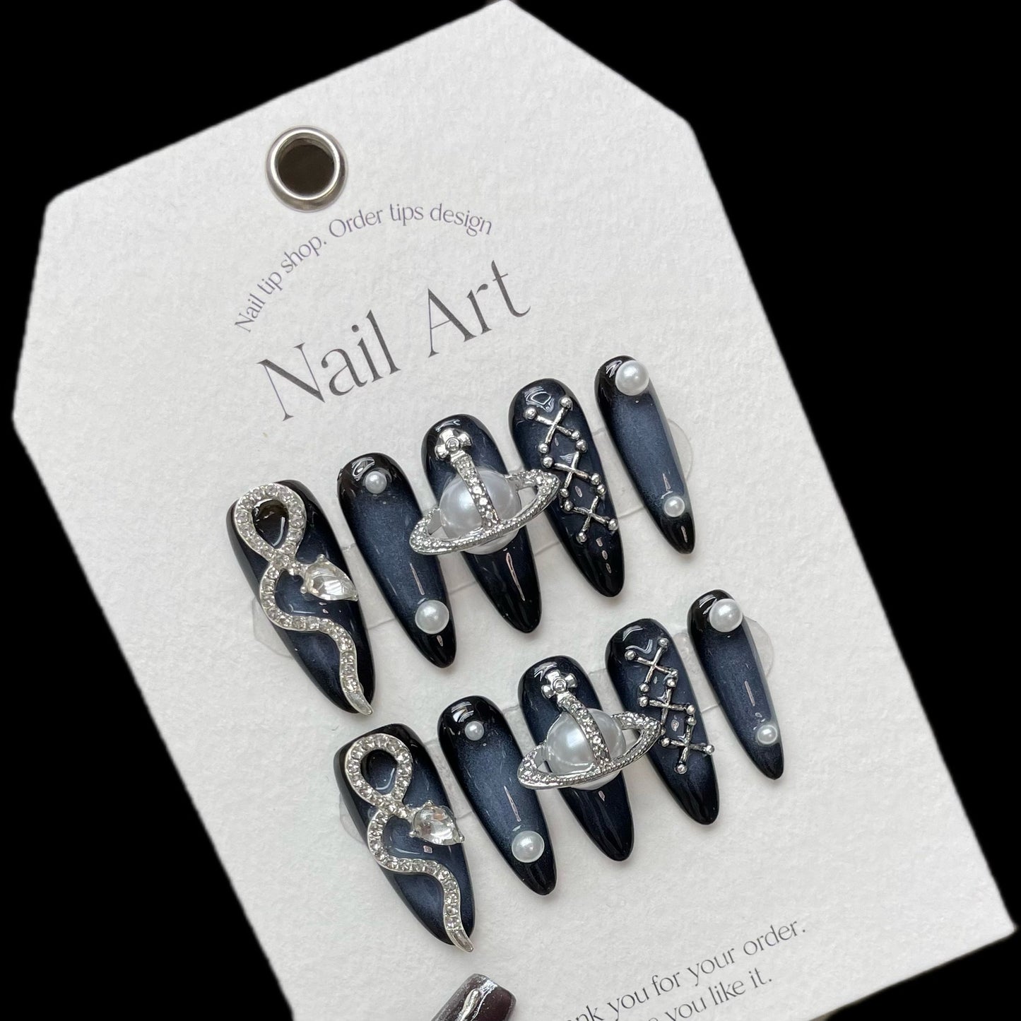 Handmade Serpent's Serenade Press-On Nails