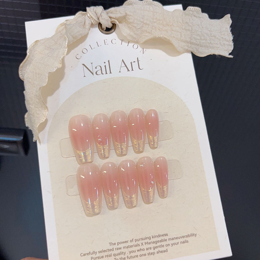 Soft Blush Elegance with Refined Nail Artistry