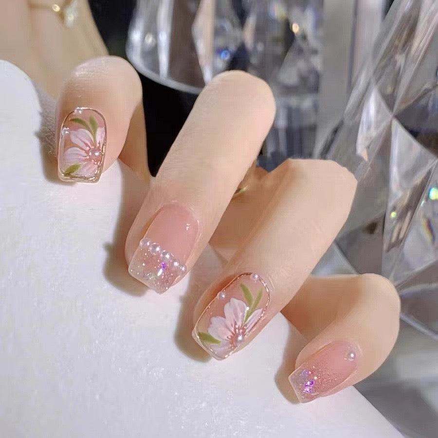 Elegant White Bloom with Silver Shimmer and Pearl Grace