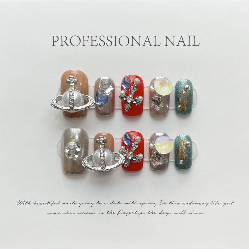 Prismatic Bloom – Silver Rose Radiance with Jewel-Tone Accents