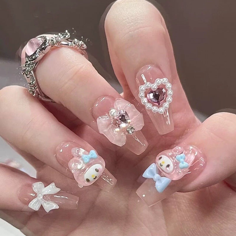 Long Light Pink Daring Cartoon – Playful Charm, Bold Expression