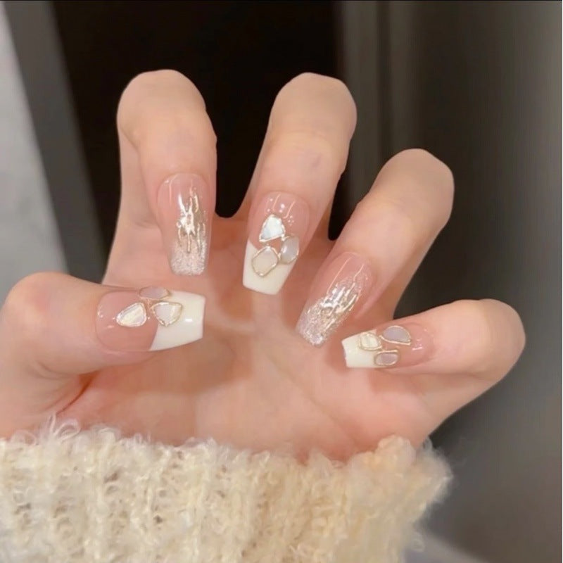 Long Peach with Shapes of Silver and Gold Color – Artistic, Elegant, and Dazzling