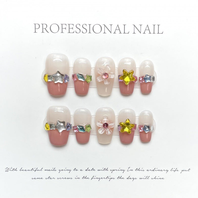 Luminous Gem Adornments – Fingertip Glamour with Radiant Glow