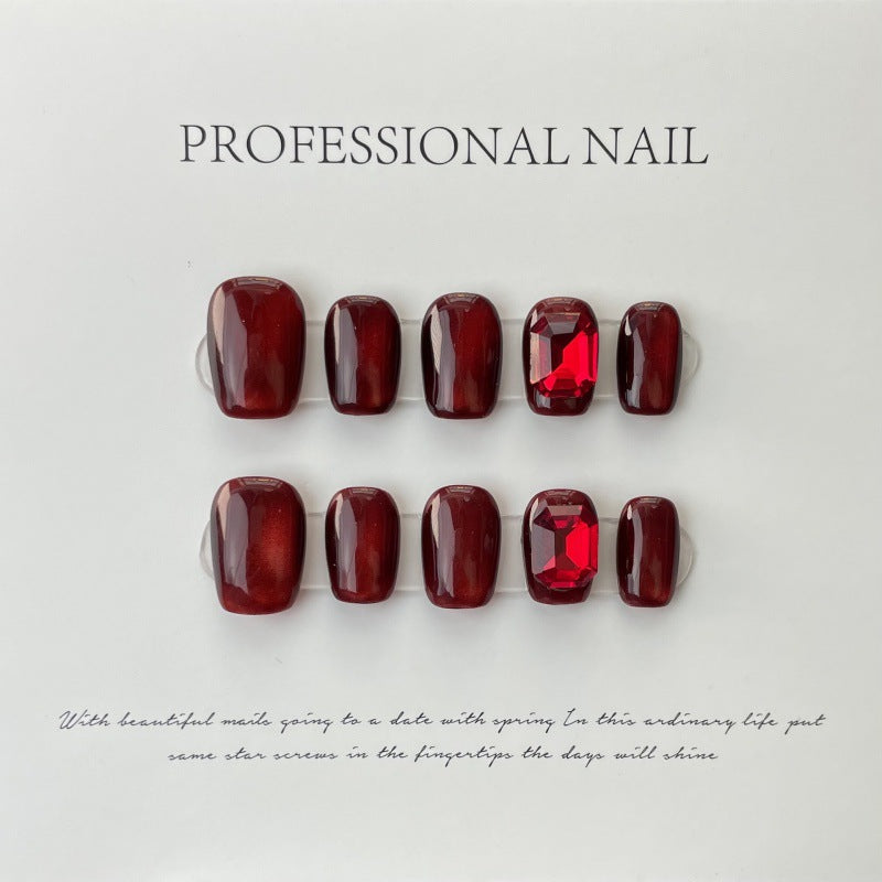Crimson Jewel Glow – Luxe Red with Radiant Sparkle