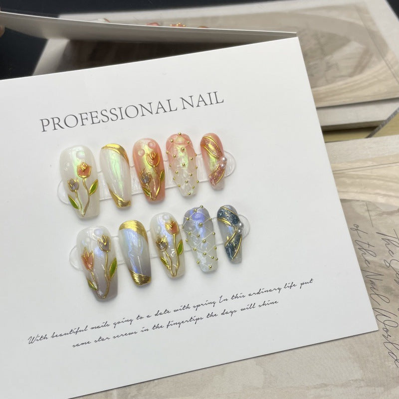 Golden Tulip Radiance – Luxurious Lapis Accents with a Touch of Elegance