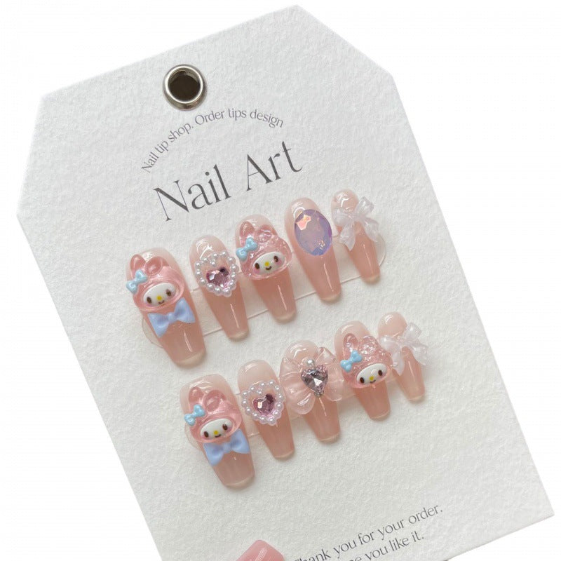 Long Light Pink Daring Cartoon – Playful Charm, Bold Expression
