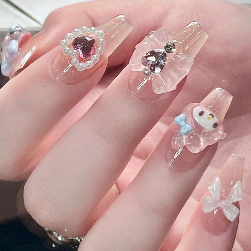Long Light Pink Daring Cartoon – Playful Charm, Bold Expression
