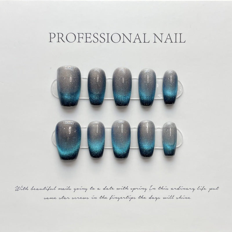 Twilight Drift – Dark Blue to Soft Gray Ombre Elegance