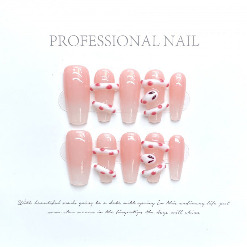 Rosy Serpent – Graceful Allure in Blush Elegance