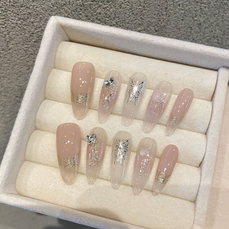 Pink Elegance – Sheer Acrylics with a Luxurious Glow