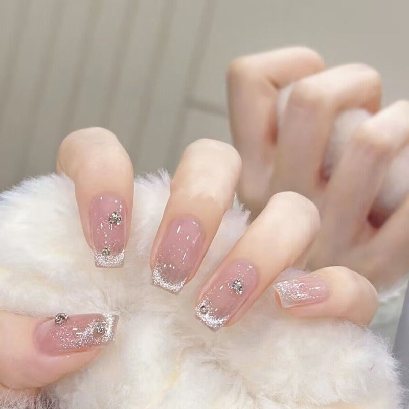 Peach Diamond Silver Sparkle – Radiant Glow, Elegant Shine