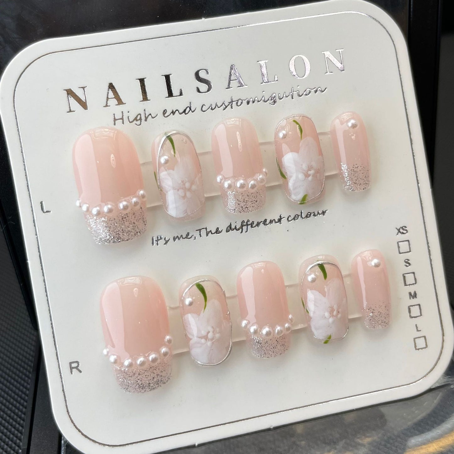 Elegant White Bloom with Silver Shimmer and Pearl Grace