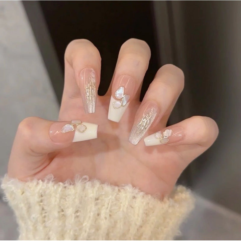 Long Peach with Shapes of Silver and Gold Color – Artistic, Elegant, and Dazzling