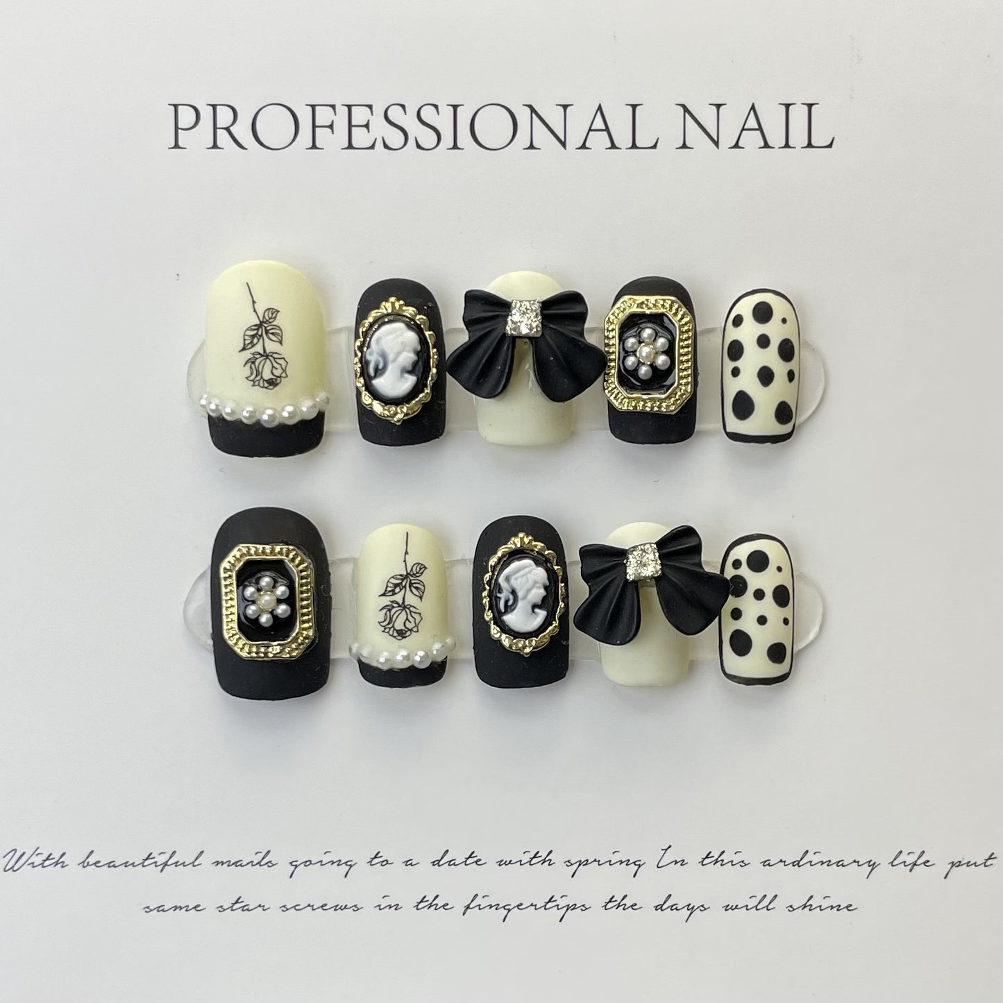 Black Short Square Rose – Bold Romance, Chic Edge