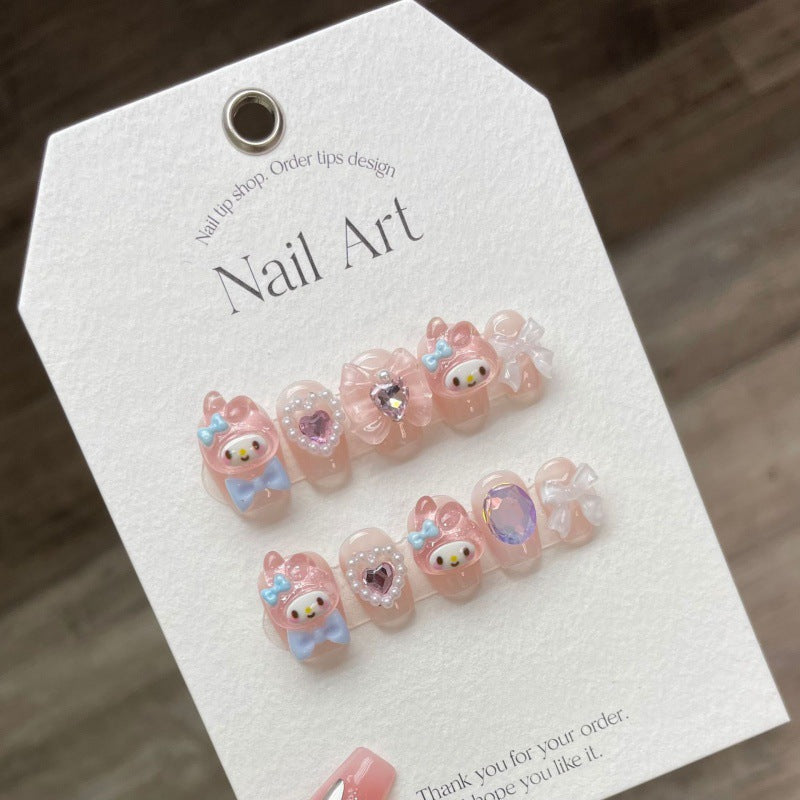 Long Light Pink Daring Cartoon – Playful Charm, Bold Expression