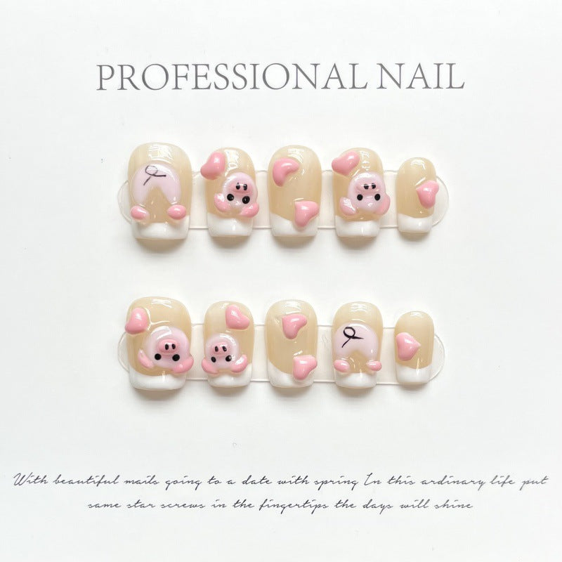 Blushing Oink – Piglet Tips Adorned with Cute Playfulness