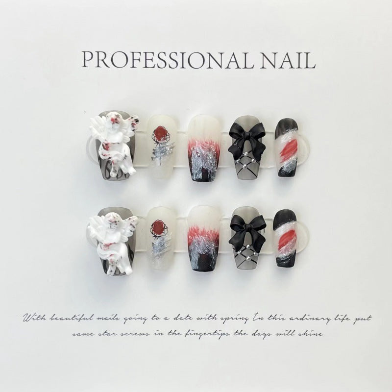 Daring Noir & Crimson Elegance – Striking Black and White with Bold Red Accents