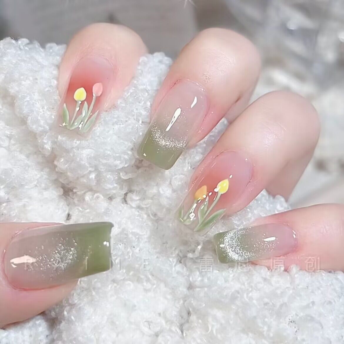 Emerald Tulip Bloom – Verdant Elegance, Floral Sophistication