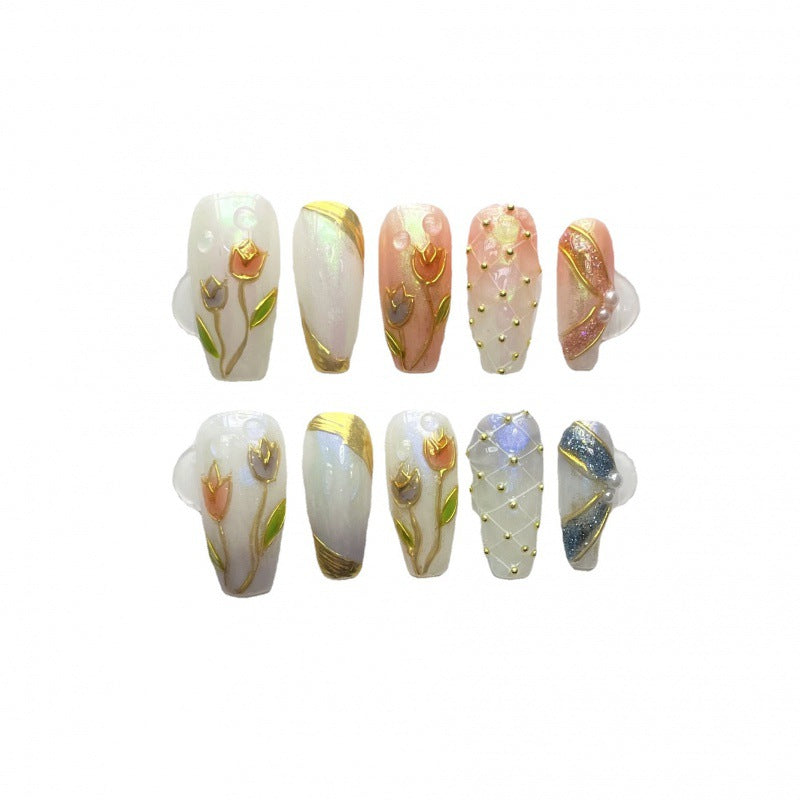 Golden Tulip Radiance – Luxurious Lapis Accents with a Touch of Elegance
