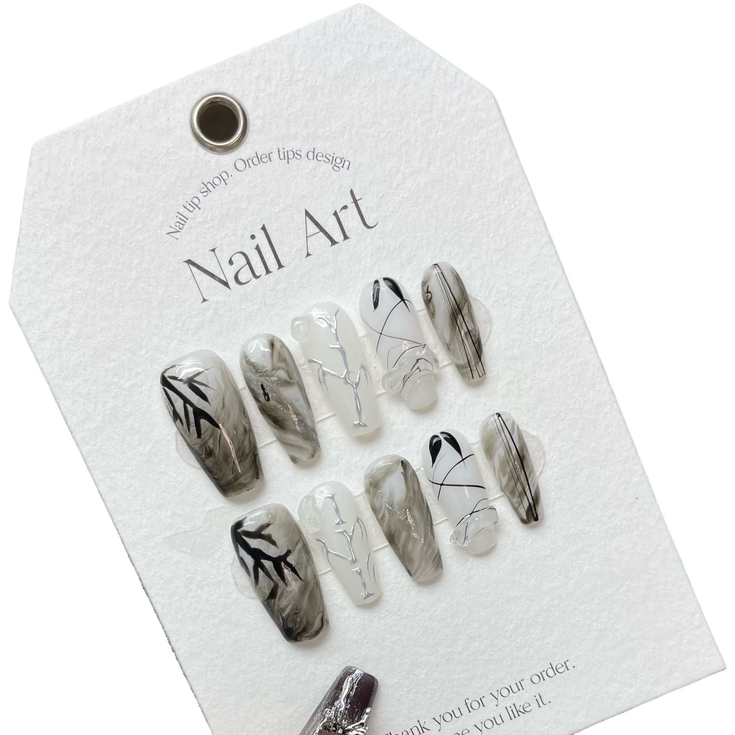 Inked Leaf Canopy – Nature's Art, Elegant Detailing