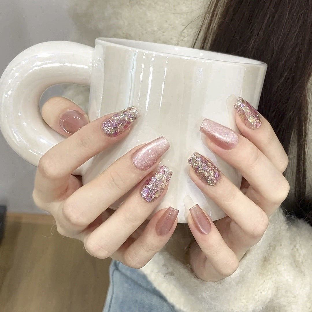 Rosé Radiance – Glitter-Kissed Ombre Perfection
