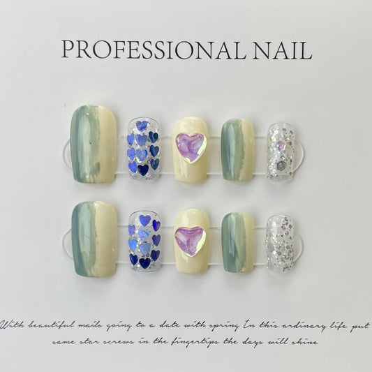 Honeydew Hearts – Fresh Minty Charm with Sweetheart Accents