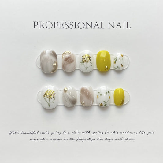 Marble Garden Dream – Serene Swirls with Floral Whimsy