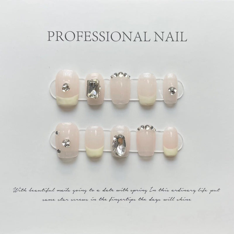 Crystal Crown French – Classic Tips with Sparkling Royal Glam