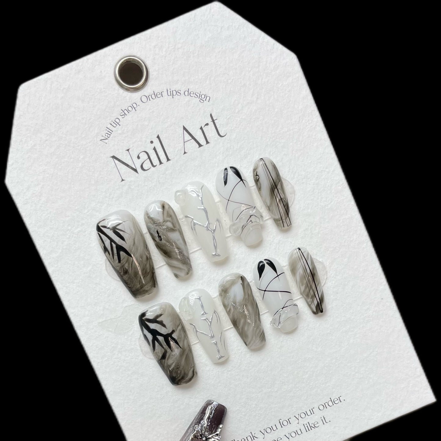 Inked Leaf Canopy – Nature's Art, Elegant Detailing