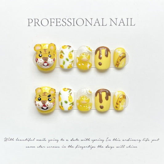 Whimsical Tiger Trail – Playful Stripes and Cartoon Charm
