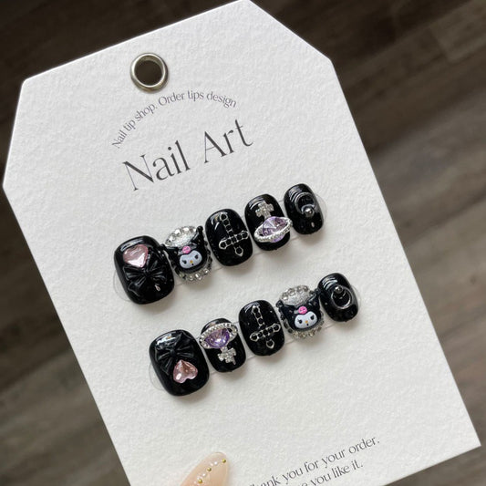 Playful Black Kuromi Diamond – Radiant Glamour with a Mischievous Spark