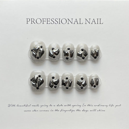 Radiant Gemstone Shine – Serene Silver Shimmer Elegance