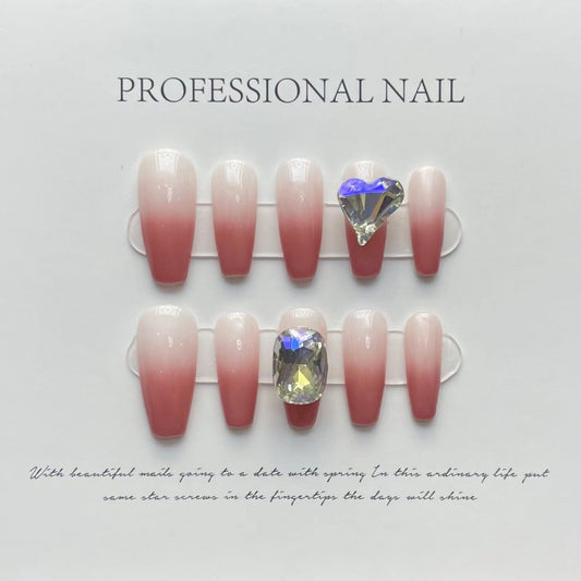 Radiant Gradient Elegance – Stunning Gradient Design with Ring Rhinestone Detail