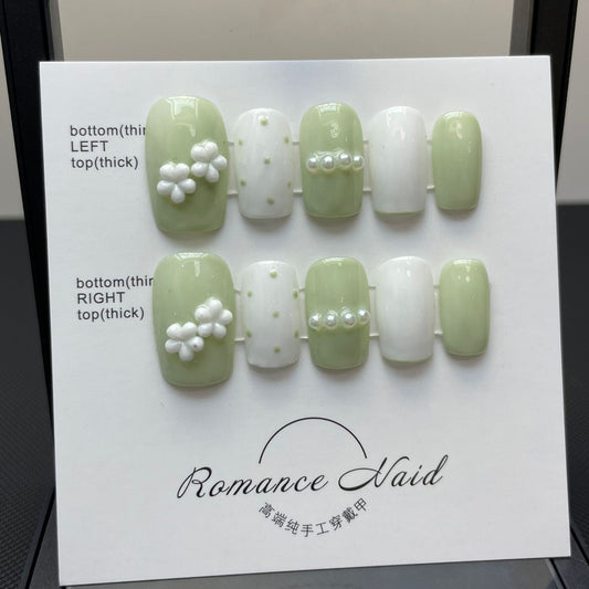 Pearl Whisper – Graceful Nail Art with Pearl Accent Elegance