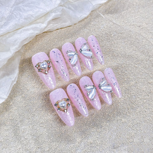 Pink Dreamscape – Enchanted Hearts and Whimsical Butterflies