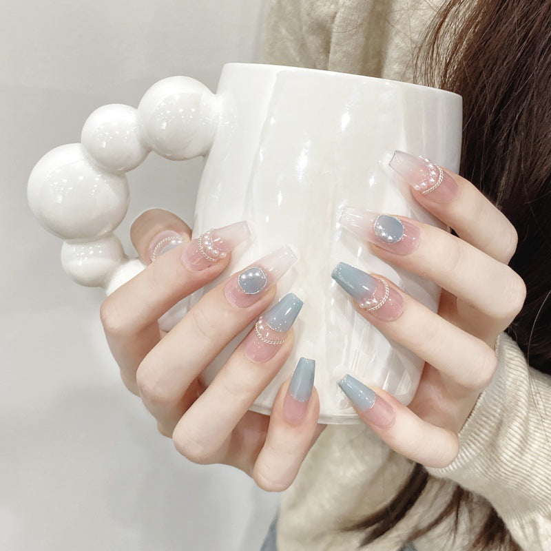 Blue Pearl Radiance – Serene Hues with Elegant Shine