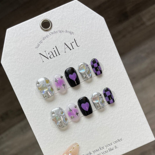 Purple Hearts Sparkle – Luminous Brilliance and Playful Elegance