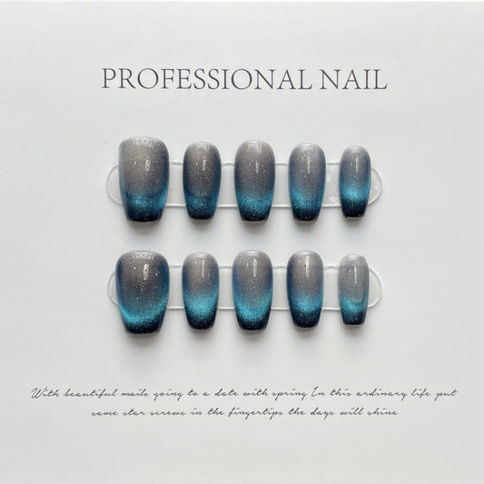 Twilight Drift – Dark Blue to Soft Gray Ombre Elegance