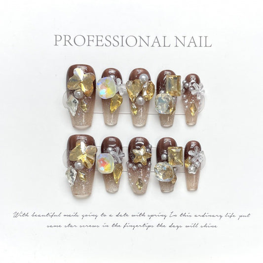 Glittering Caramel Diamond Glitz – A Dazzling Extravaganza of Luxe Shine