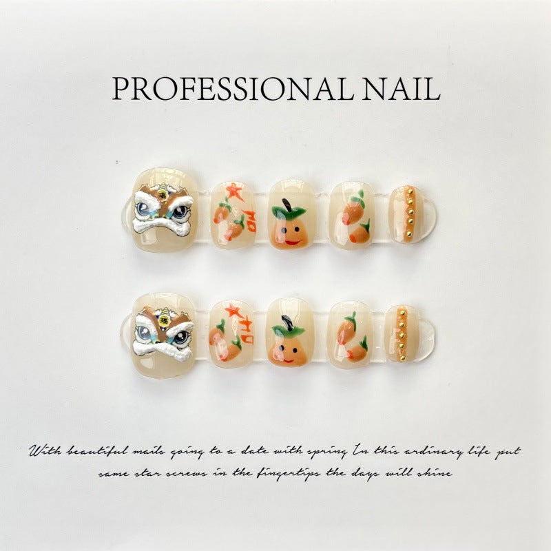 Peach Paradise – Lion's Fruits with Luxe Gold Accents