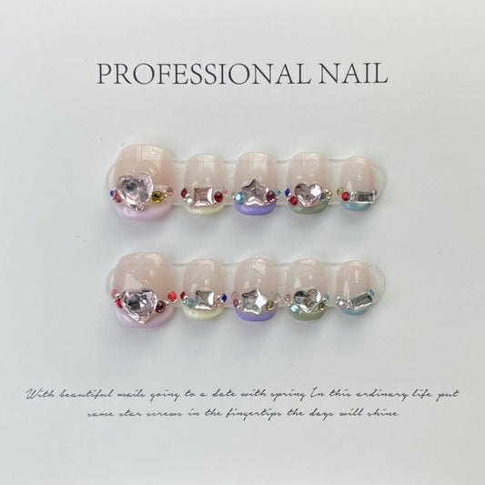Gleaming Radiance – Radiant Rhinestones with Hearts, Stars, and Blossoms