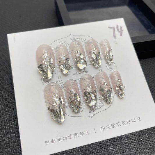 Radiant Snowfall – Light White Embellished with Silver Dust and Bright Gems