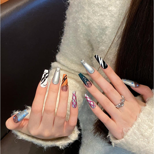 Glacial Dusk Sparkle – Icy Shine with Playful Dot Accents