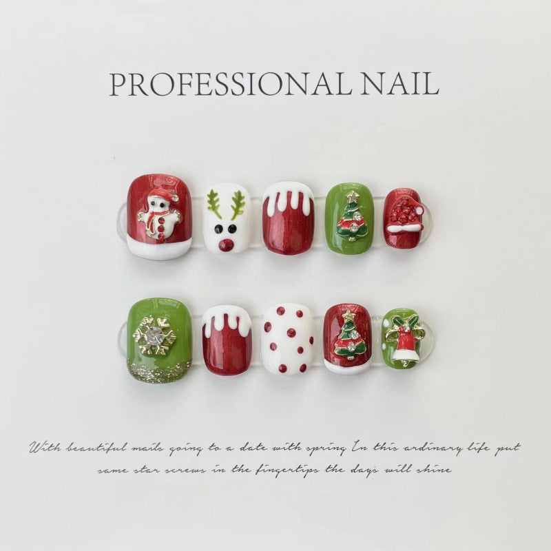 Holiday Sparkle – Festive Glitter-Embellished Christmas Nails