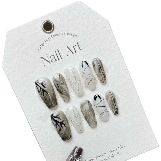 Inked Leaf Canopy – Nature's Art, Elegant Detailing