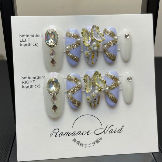 Whispering Blue Wings – Soft Elegance with Sparkling Grace