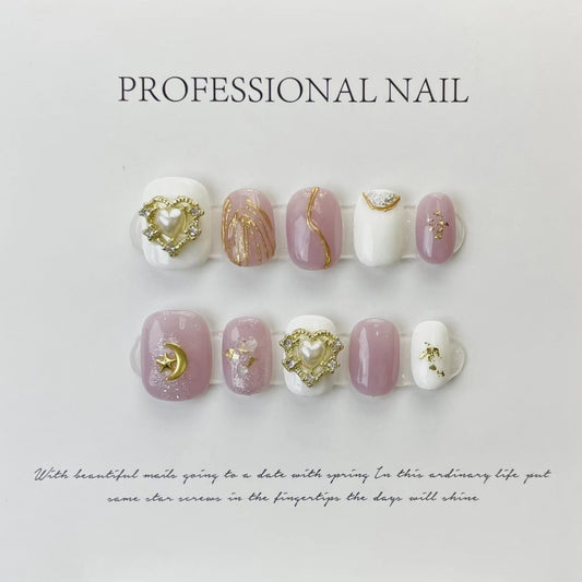 Luxe Pink Whisper with Opulent White Jewel Accents