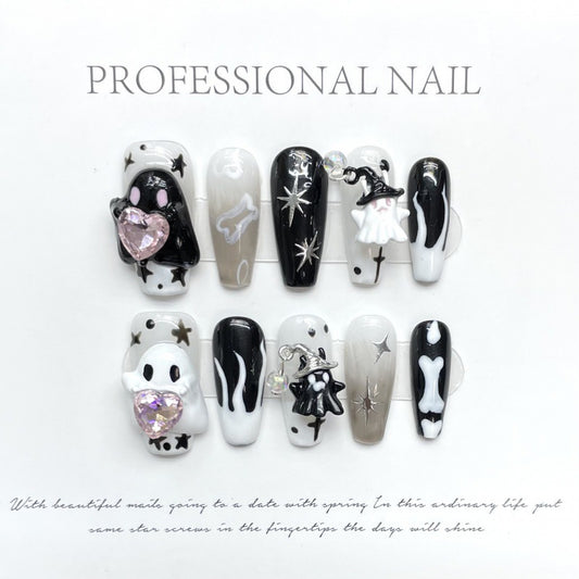 Ethereal Haunt – Ghostly Glow in Black & White Elegance